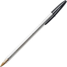 Cristal Xtra Smooth Ballpoint Pen, Stick, Medium 1 Mm, Black Ink, Clear Barrel, Dozen