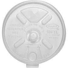Lift N' Lock Plastic Hot Cup Lids, With Straw Slot, Fits 12 Oz To 24 Oz Cups, Translucent, 100/pack, 10 Packs/carton