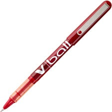 Vball Liquid Ink Roller Ball Pen, Stick, Extra-fine 0.5 Mm, Red Ink, Red Barrel, Dozen
