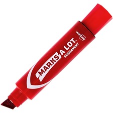 Marks A Lot Extra-large Desk-style Permanent Marker, Extra-broad Chisel Tip, Red (24147)