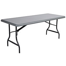 Indestructable Industrial Folding Table, Rectangular Top, 1,200 Lb Capacity, 96w X 30d X 29h, Charcoal