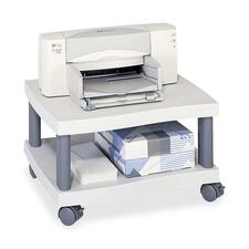 Wave Design Under-desk Printer Stand, Plastic, 2 Shelves, 20" X 17.5" X 11.5", White/charcoal Gray