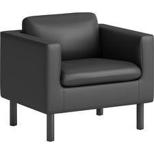Parkwyn Series Club Chair, 33" X 26.75" X 29", Black Seat, Black Back, Black Base