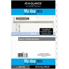 Day Runner Daily Planner Refill - Julian Dates - Daily - 1 Year - January 2023 - December 2023 - 7:00 AM to 6:00 PM - Quarter-hourly - 1 Day Single Page Layout - 5 1/2" x 8 1/2" Sheet Size - 7-ring - White - 8.5" Height x 5.8" Width - Tabbed, Hole-punched