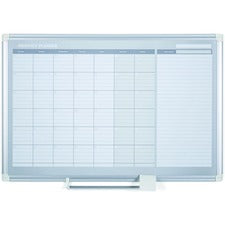 Magnetic Dry Erase Calendar Board, One Month, 48 X 36, White Surface, Silver Aluminum Frame