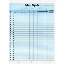 Patient Sign-in Label Forms, Two-part Carbon, 8.5 X 11.63, Blue Sheets, 125 Forms Total