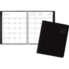Contemporary Monthly Planner, 8.75 X 7, Black Cover, 12-month (jan To Dec): 2023