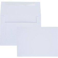 Greeting Card/invitation Envelope, A-6, Square Flap, Gummed Closure, 4.75 X 6.5, White, 100/box