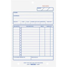 Sales Book, 12 Lines, Two-part Carbonless, 4.25 X 6.38, 50 Forms Total