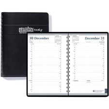 Memo Size Daily Appointment Book With 15-minute Schedule, 8 X 5, Black Cover, 12-month (jan To Dec): 2023