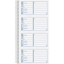 Petty Cash Receipt Book, Two-part Carbonless, 5 X 2.75, 4 Forms/sheet, 200 Forms Total