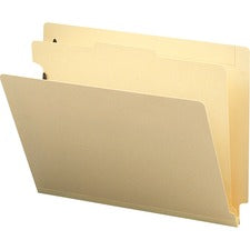 Manila End Tab Classification Folders, 2" Expansion, 1 Divider, 4 Fasteners, Letter Size, Manila Exterior, 10/box