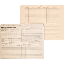 Employee Record Jacket, Straight Tab, Letter Size, Manila, 100/box