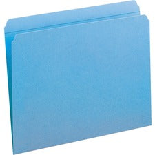 Reinforced Top Tab Colored File Folders, Straight Tabs, Letter Size, 0.75" Expansion, Blue, 100/box