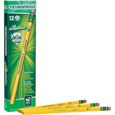 Ticonderoga Laddie Woodcase Pencil With Microban Protection, Hb (#2), Black Lead, Yellow Barrel, Dozen
