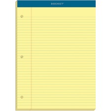 Double Docket Ruled Pads With Extra Sturdy Back, Medium/college Rule, 100 Canary-yellow 8.5 X 11.75 Sheets