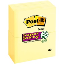 Pads In Canary Yellow, 3" X 5", 90 Sheets/pad, 12 Pads/pack