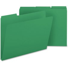 Expanding Recycled Heavy Pressboard Folders, 1/3-cut Tabs: Assorted, Letter Size, 1" Expansion, Green, 25/box