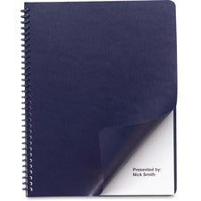 Leather-look Presentation Covers For Binding Systems, Navy, 11.25 X 8.75, Unpunched, 100 Sets/box