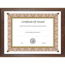 Award-a-plaque Document Holder, Acrylic/plastic, 10.5 X 13, Walnut