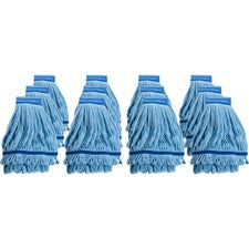 Genuine Joe Microfiber Wet Mophead Refill - MicroFiber - Blue