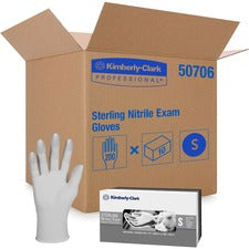 Kimberly-Clark Professional Sterling Nitrile Exam Gloves - Small Size - For Right/Left Hand - Light Gray - Recyclable, Environmentally Safe, Powder-free, Textured Fingertip, Latex-free, Comfortable, Non-sterile, Beaded Cuff, Disposable, Static Dissipative