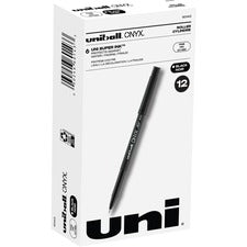 Onyx Roller Ball Pen, Stick, Fine 0.7 Mm, Black Ink, Black Matte Barrel, Dozen