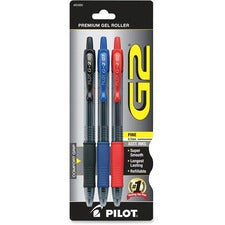 G2 Premium Gel Pen, Retractable, Fine 0.7 Mm, Assorted Ink Colors, Smoke Barrel, 3/pack