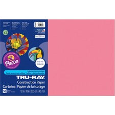 Tru-ray Construction Paper, 76 Lb Text Weight, 12 X 18, Shocking Pink, 50/pack