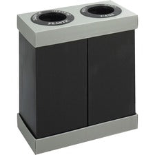 At-your-disposal Recycling Center, Two 56 Gal Bins, Polyethylene, Black