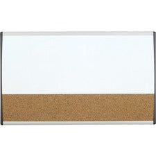 Arc Frame Cubicle Dry Erase/cork Board, 30 X 18, Natural/white Surface, Silver Aluminum Frame