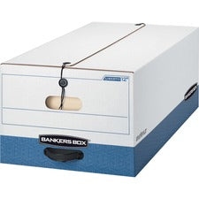 Liberty Heavy-duty Strength Storage Boxes, Legal Files, 15.25" X 24.13" X 10.75", White/blue, 4/carton