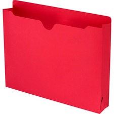 Colored File Jackets With Reinforced Double-ply Tab, Straight Tab, Letter Size, Red, 50/box