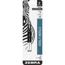 F-refill For Zebra F-series Ballpoint Pens, Medium Conical Tip, Black Ink, 2/pack