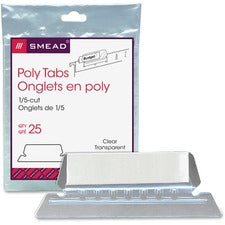 Poly Index Tabs And Inserts For Hanging File Folders, 1/5-cut, White/clear, 2.25" Wide, 25/pack