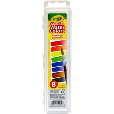 Watercolors, 8 Assorted Colors, Palette Tray