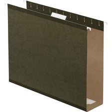 Extra Capacity Reinforced Hanging File Folders With Box Bottom, 3" Capacity, Letter Size, 1/5-cut Tabs, Green, 25/box