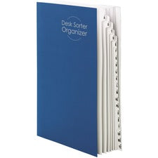 Deluxe Expandable Indexed Desk File/sorter, Reinforced Tabs, 20 Dividers, Alpha/numeric Index, Legal Size, Dark Blue Cover