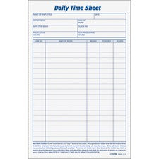 Daily Time And Job Sheets, One-part (no Copies), 8.5 X 5.5, 200 Forms/pad, 2 Pads/pack