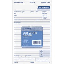 Job Work Order, Three-part Carbonless, 5.66 X 8.63, 50 Forms Total