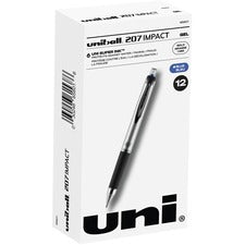 207 Impact Gel Pen, Stick, Bold 1 Mm, Blue Ink, Black Barrel