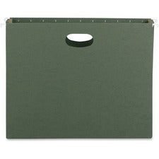 Hanging Pockets With Full-height Gusset, 1 Section, 3.5" Capacity, Letter Size, Standard Green, 10/box