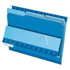 Interior File Folders, 1/3-cut Tabs: Assorted, Letter Size, Blue, 100/box
