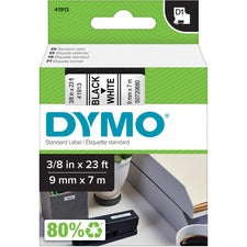 D1 High-performance Polyester Removable Label Tape, 0.37" X 23 Ft, Black On White