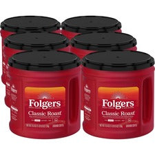 Folgers&reg; Classic Roast Ground Coffee - Medium - 25.9 oz - 6 / Carton