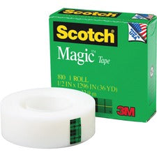 Scotch Magic Tape - 36 yd Length x 0.50" Width - 1" Core - 12 / Pack - Clear