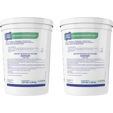 Diversey EasyPaks Detergent/Disinfectant - Concentrate Powder - 0.50 oz (0.03 lb) - Lemon Scent - 90 / Tub - 2 / Carton - Green