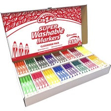 Super Washable Markers Classpack, Broad Bullet Tip, Assorted Colors, 256/set