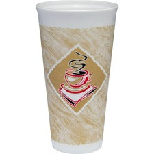Cafe G Foam Hot/cold Cups, 20 Oz, Brown/red/white, 500/carton