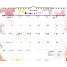 Watercolors Recycled Monthly Wall Calendar, Watercolors Artwork, 15 X 12, White/multicolor Sheets, 12-month (jan-dec): 2023